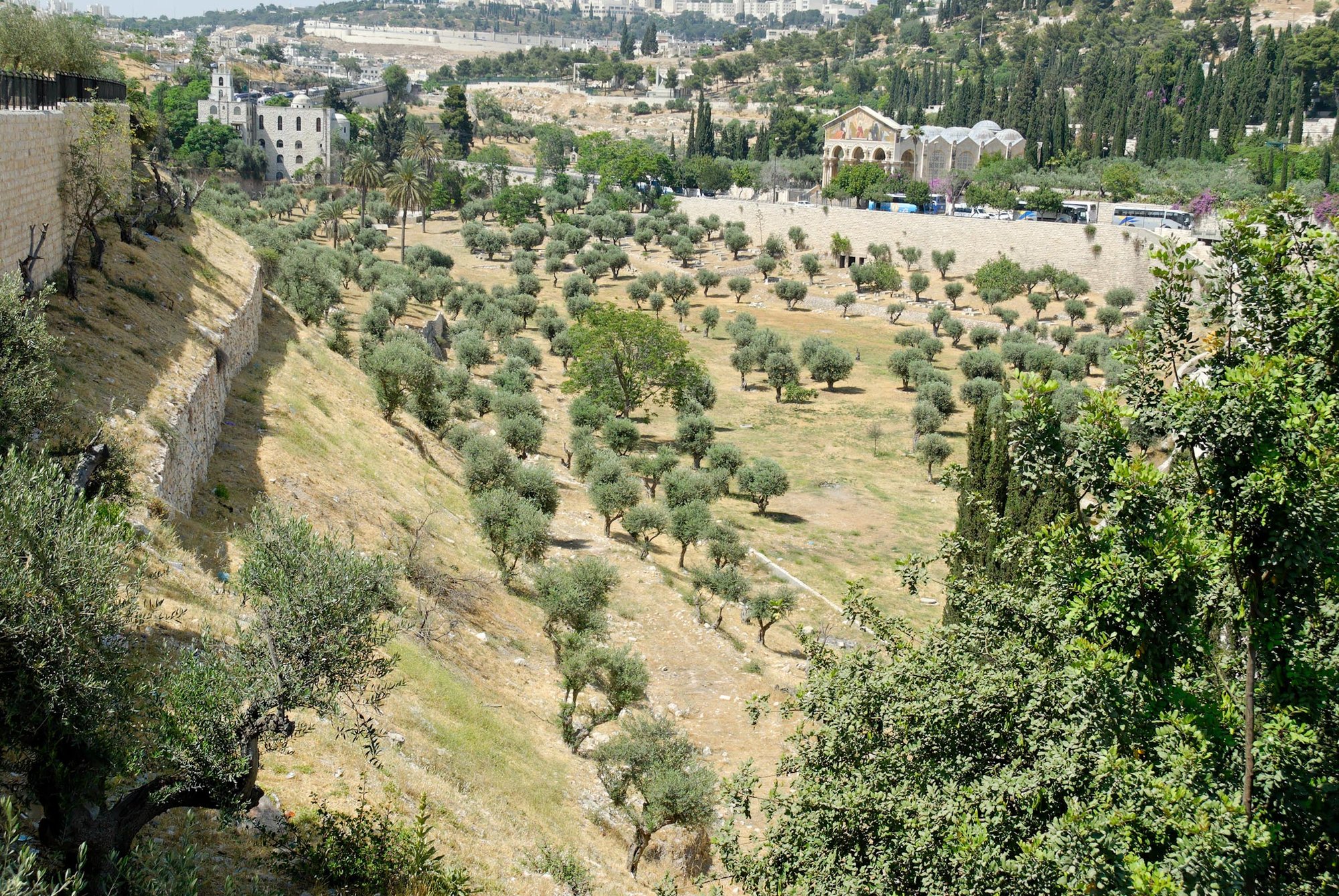 Kidron Valley and Gethsemane from south — show Jerusalem’s setting instead of only naming it.