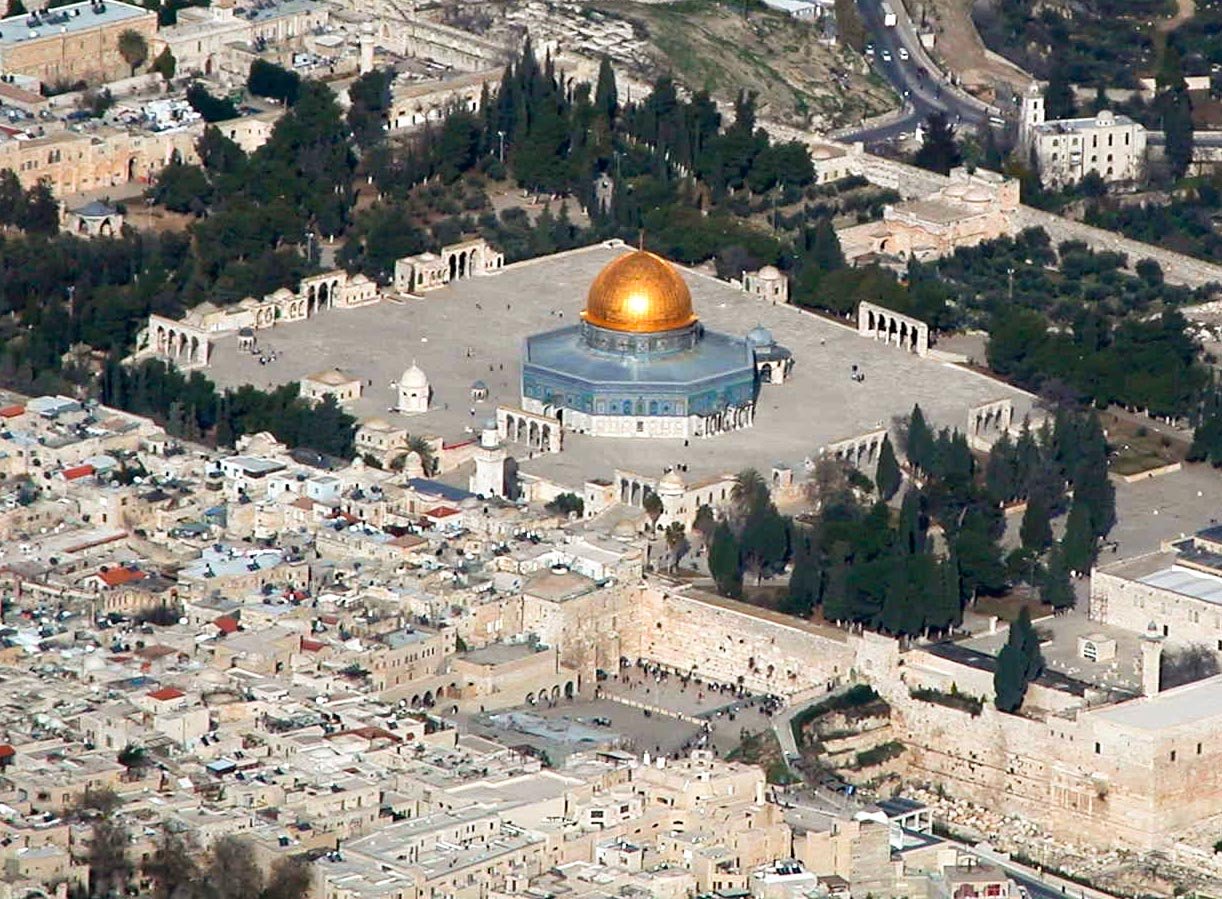 Temple Mount and Western Wall aerial — the kind of site-accurate bible photo Todd Bolen’s archive is known for.